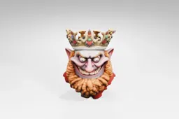 Cartoon-like mask with a crown on top