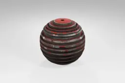 Cylindrical object with a red top