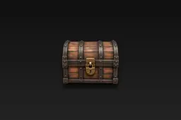 Small wooden chest with a lock on it