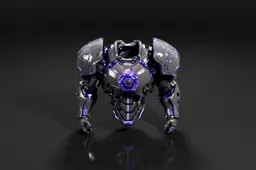 Futuristic robot-like figure