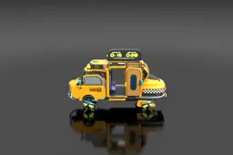 Yellow taxi cab