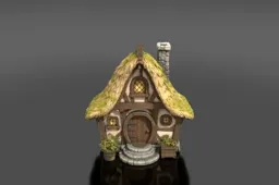 Small cottage with a thatched roof