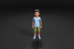 Young boy standing on a black background