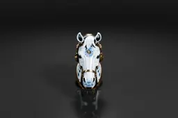 Close-up of a ring in the shape of a horse's head