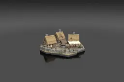 Modular fantasy village made with minimum 3d objects