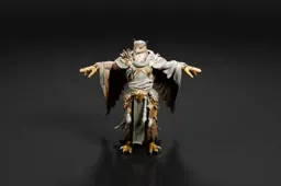 Mythical creature with wings spread wide