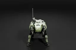 Robot-like creature with a green body and black legs