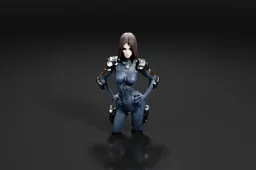 Female character in a futuristic outfit