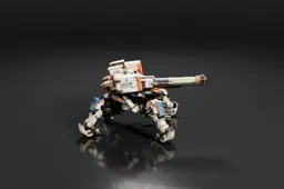Photograph of a miniature model of a robot-like creature
